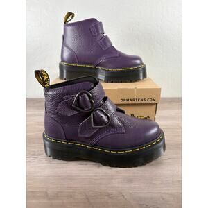 Dr Martens Devon Heart Black Currant Milled Napa Purple  Women’s Size 8 EU 39
